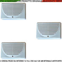 SIRENA DIFFUSORE PIEZOELETTRICA PER ANTIFURTO 3 PEZZI SECURVERA SS-SPSAPSBPTD