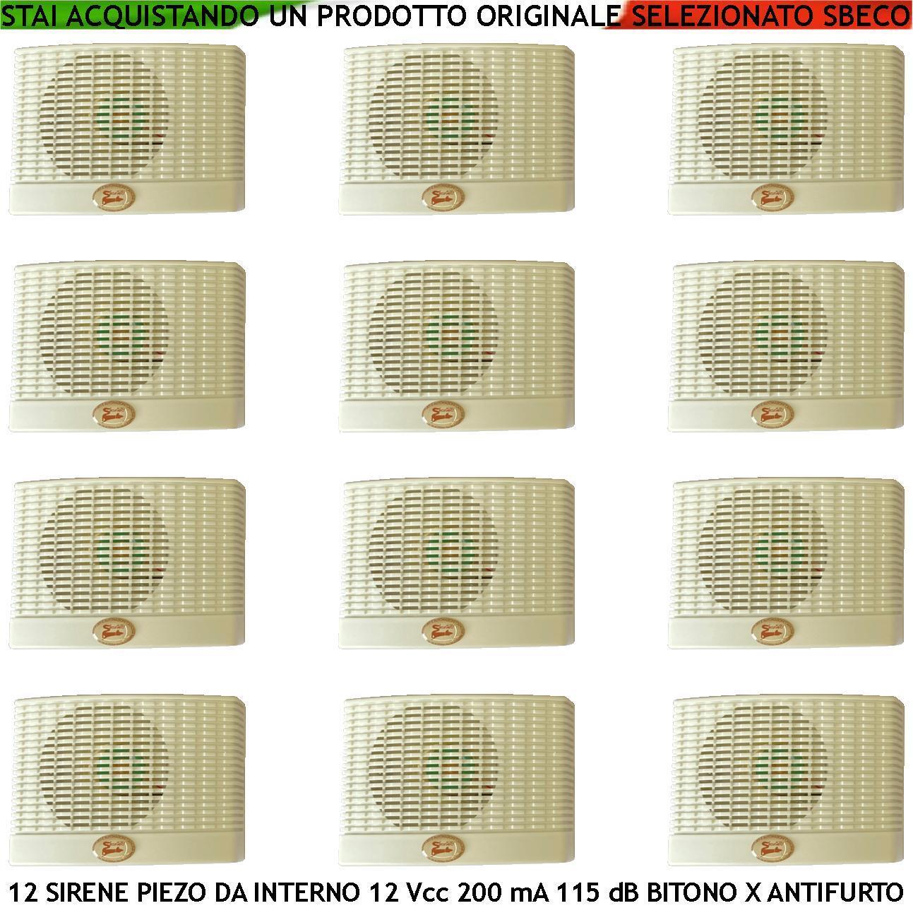 SIRENA DIFFUSORE PIEZOELETTRICA 12 PEZZI PER ANTIFURTO SECURVERA SS-610SEPDSPD