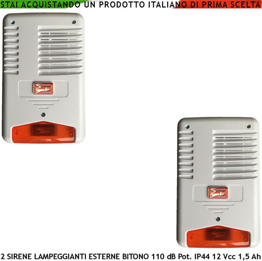 SIRENA ANTIFURTO LAMPEGGIATORE A LED DA ESTERNO 2 PEZZI SECURVERA SV-SPL2SLMAPD