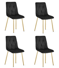 Sedia VALORA TYRA - Elegante velluto nero con gambe dorate x 4