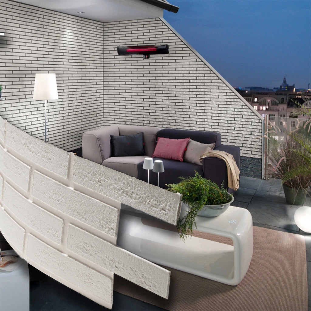 RIVESTIMENTO esterno - interno  isolante FLEX 248X770X5mm con mattoni BIANCHI Ultrarealistici