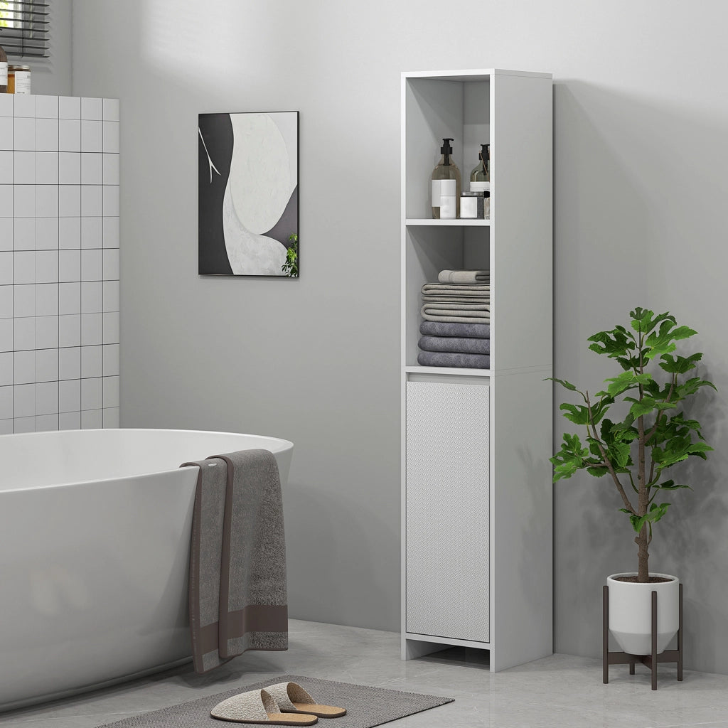 Colonna Bagno con Ante e Ripiani ¨C zephmum ¨C Bianco 30x30x160 cm