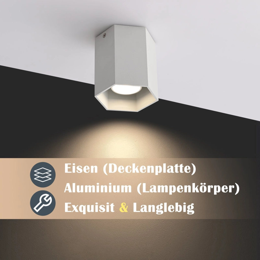 ZMH Faretto da soffitto bianchi alluminio GU10 moderni per sala pranzo corridoio senza lampadina