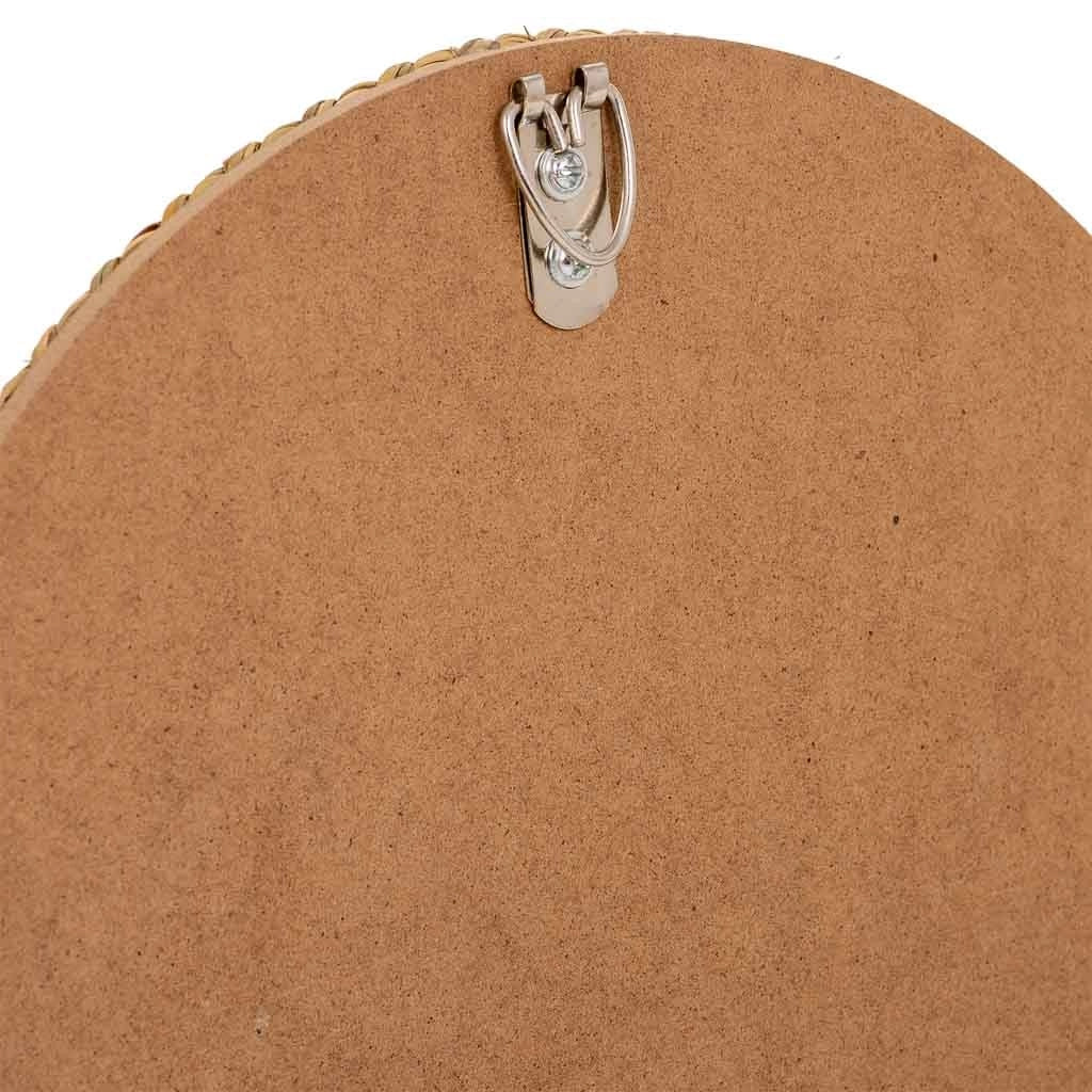 Specchio rotondo in fibra naturale marrone d25/13,5x02h