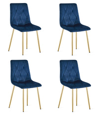 Sedia VALORA TYRA - Velluto blu navy con gambe dorate x 4