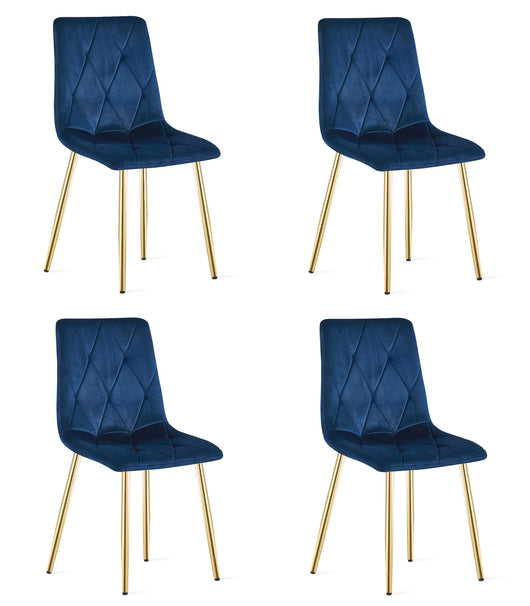 Sedia VALORA TYRA - Velluto blu navy con gambe dorate x 4