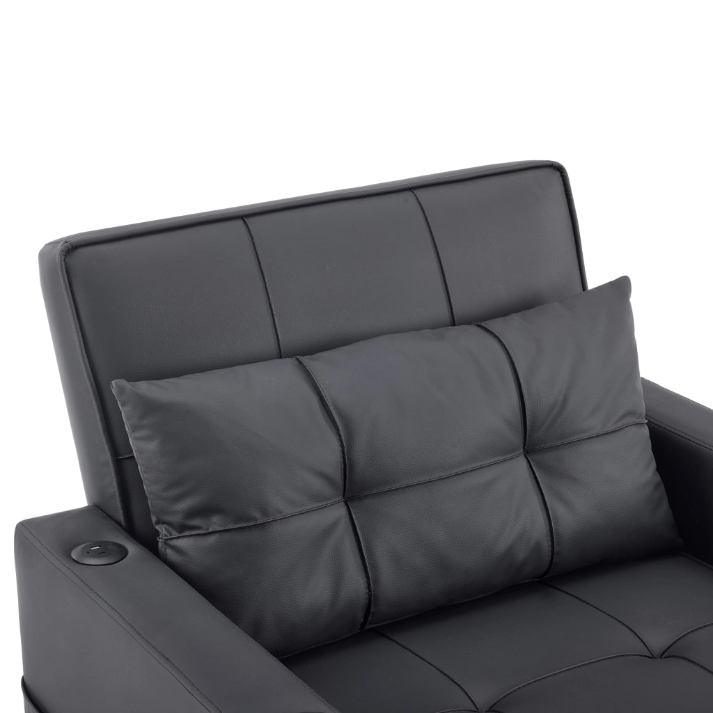 Divano Letto Singolo Estraibile ¨C MINIMAL ¨C con Portabicchieri e USB, Poltrona Relax