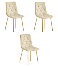 Sedia VALORA TYRA - Elegante velluto beige chiaro per soggiorno x 3
