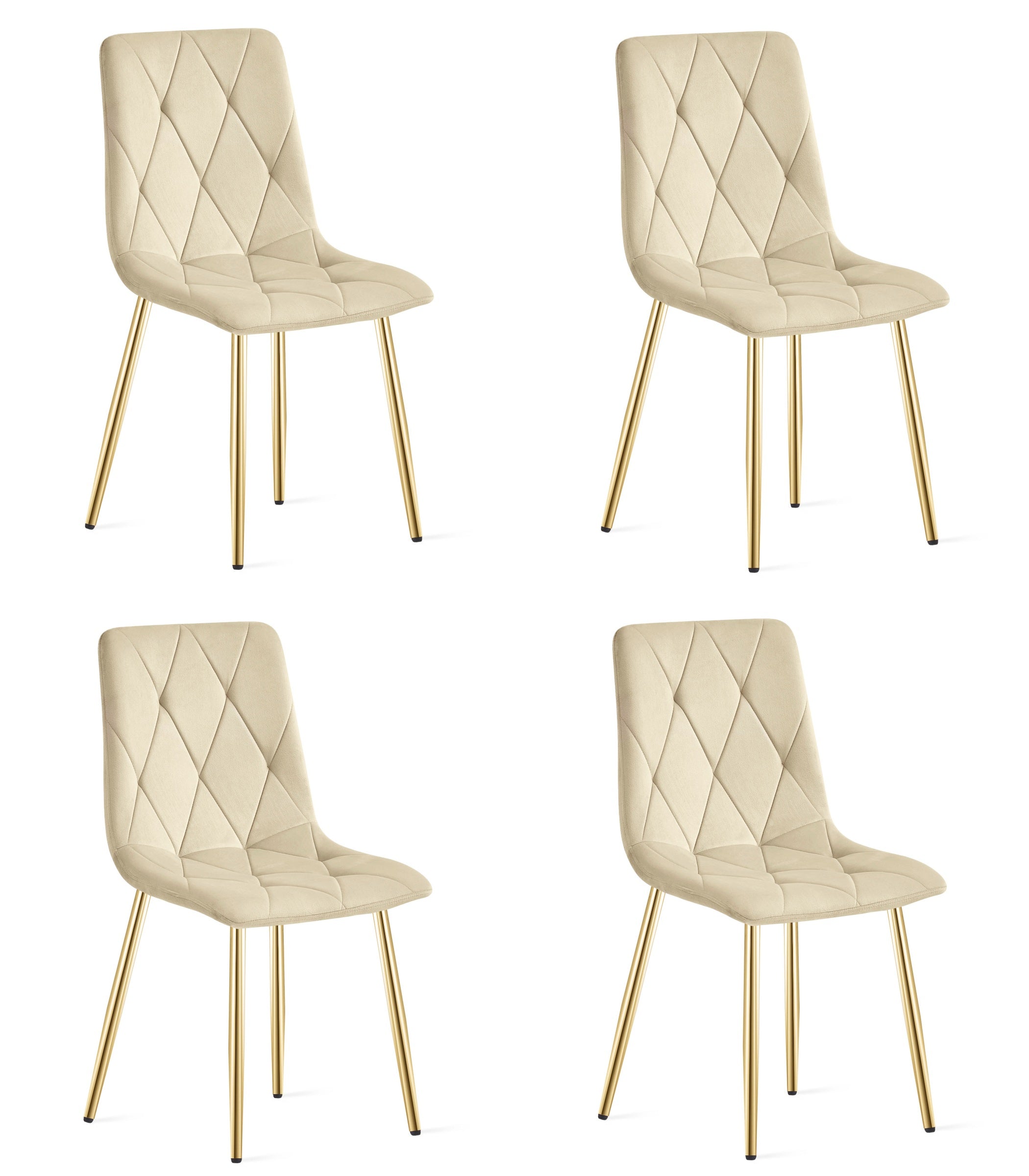 VALORA TYRA Sedia in velluto - Beige chiaro x 4