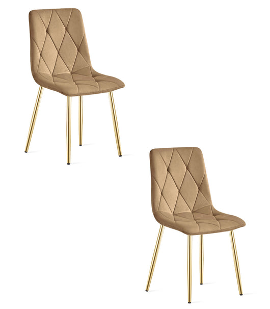 Sedia in velluto VALORA TYRA - Marrone x2