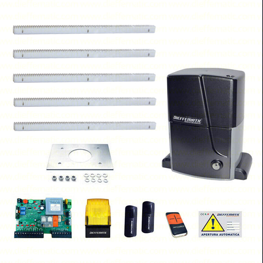 KIT MOTORE 2000KG SCORREVOLE AUTOMATICO CON 5 MT CREMAGLIERA FERRO 230V K20