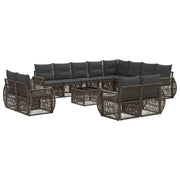 Set Divano da Giardino 13 pcs Grigio e Grigio Scuro polyrattan