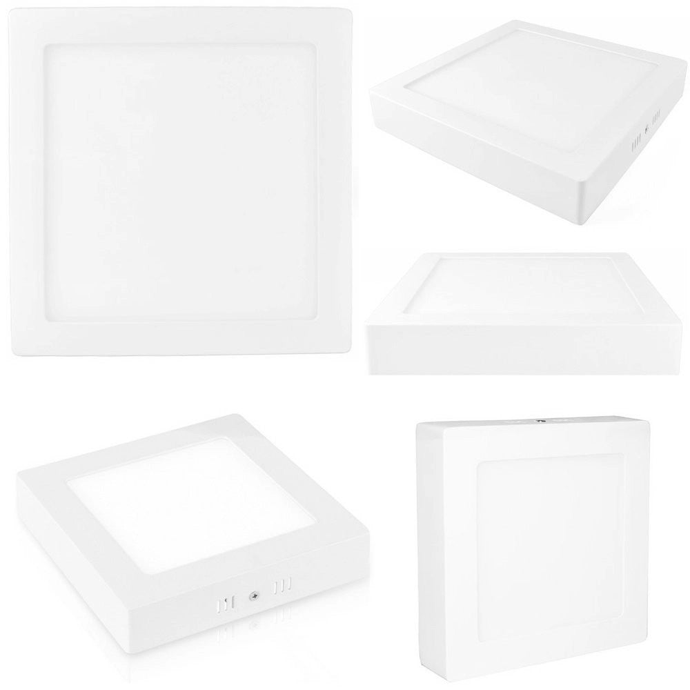Trade Shop - Plafoniera Faretto Led Quadrato Da Superficie Da 18w Luce Bianco Freddo -