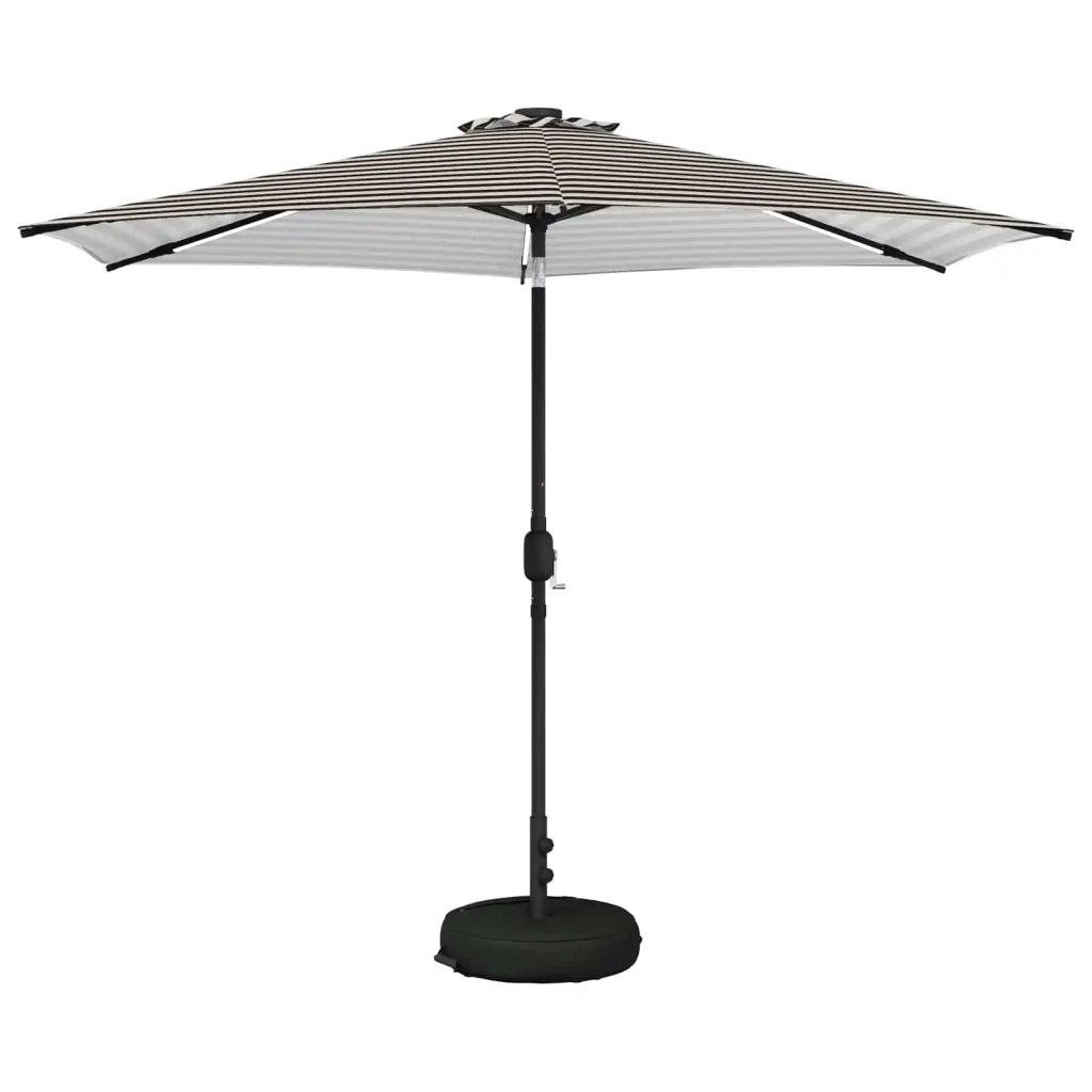 Parasol da giardino con luci LED e base 300 x 300 cm Poliestere 42036274