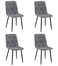 Sedia imbottita VALORA TYRA - Elegante tessuto grigio scuro / gambe nere x 4