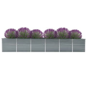 Letto Rialzato Giardino in Acciaio Zincato 480x80x77 cm Grigio 47068