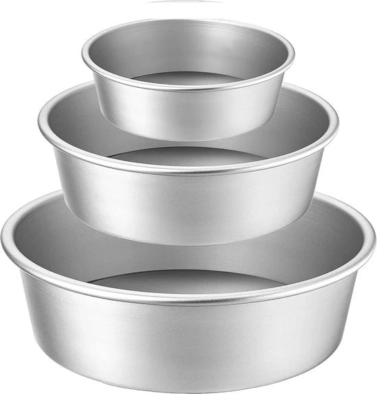 Set di Padelle per Torta da 4 6 8 Pollici - Padelle in Alluminio Antifango per Mini Pizza Cheesecake