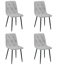 Sedia imbottita VALORA TYRA - Elegante tessuto grigio chiaro / Gambe nere x 4