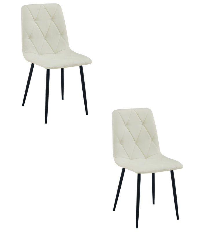 Sedia imbottita VALORA TYRA - Beige elegante per soggiorno, cucina x2