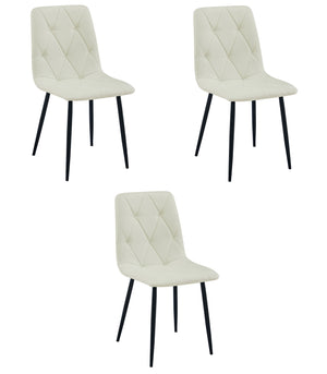Sedia imbottita VALORA TYRA - Elegante beige per soggiorno x3