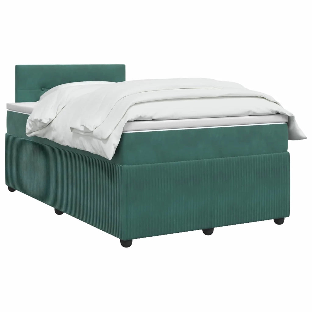 Letto box spring con materasso Verde Scuro 120 x 190 cm Velluto 3451640