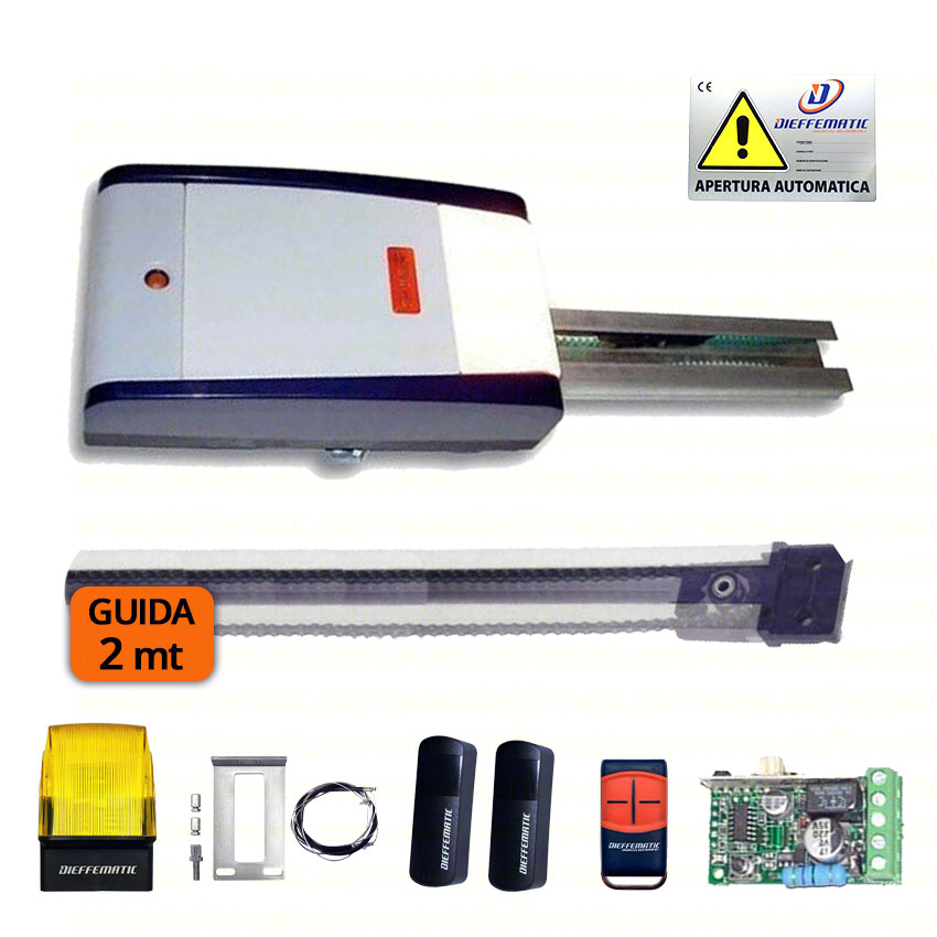 KIT ZODIAC 100 MOTORE BASCULANTE MOLLA FAAC GENIUS 6120042 GUIDA 2M + ACCESSORI