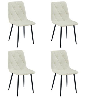 Sedia imbottita VALORA TYRA - Beige elegante per soggiorno, cucina x 4