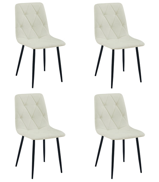 Sedia imbottita VALORA TYRA - Beige elegante per soggiorno, cucina x 4