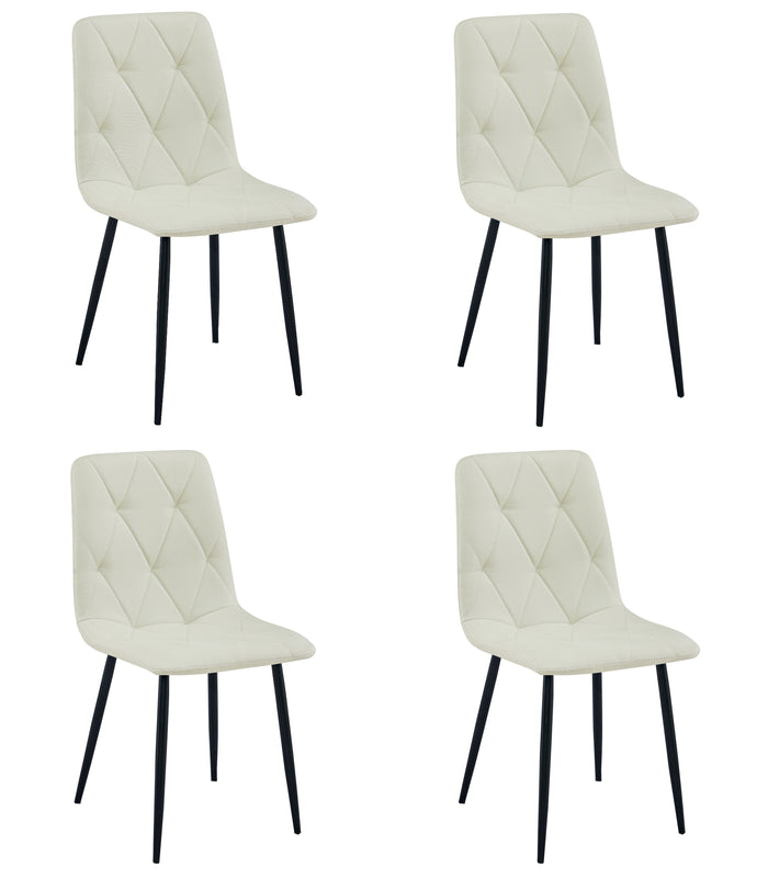 Sedia imbottita VALORA TYRA - Beige elegante per soggiorno, cucina x 4