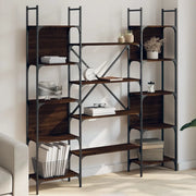 Libreria-Scaffale per Libri-Mobile di Stoccaggio Rovere Marrone 155,5x24x166,5 cm in Legno Multistrato
