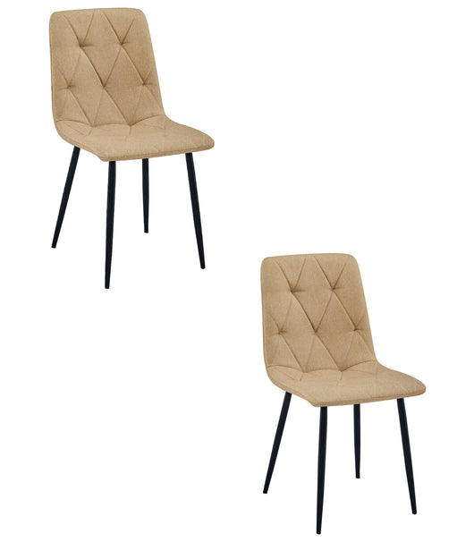 Sedia imbottita VALORA TYRA - Elegante marrone per soggiorno, cucina x2