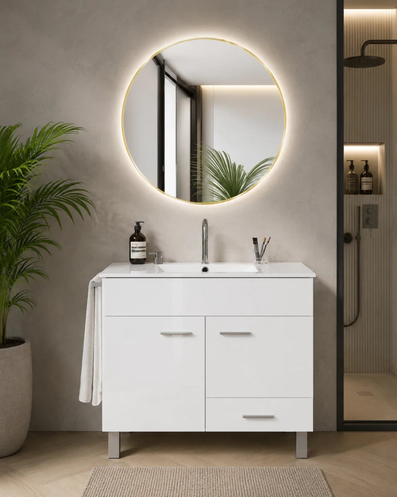 Mobile bagno con lavabo ORIGENBATH SAMOS senza specchio 100x45 cm bianco