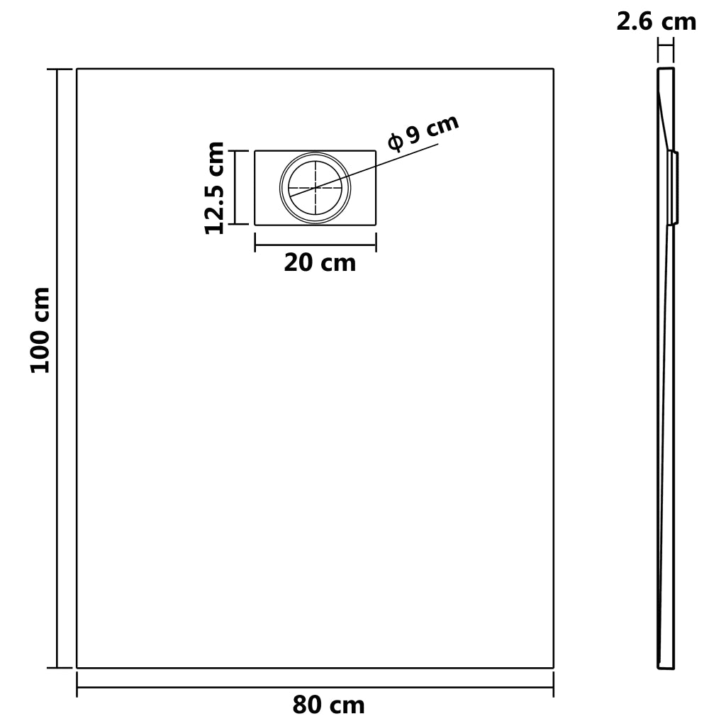 Piatto Doccia in SMC Grigio 100x80 cm CFW5136208