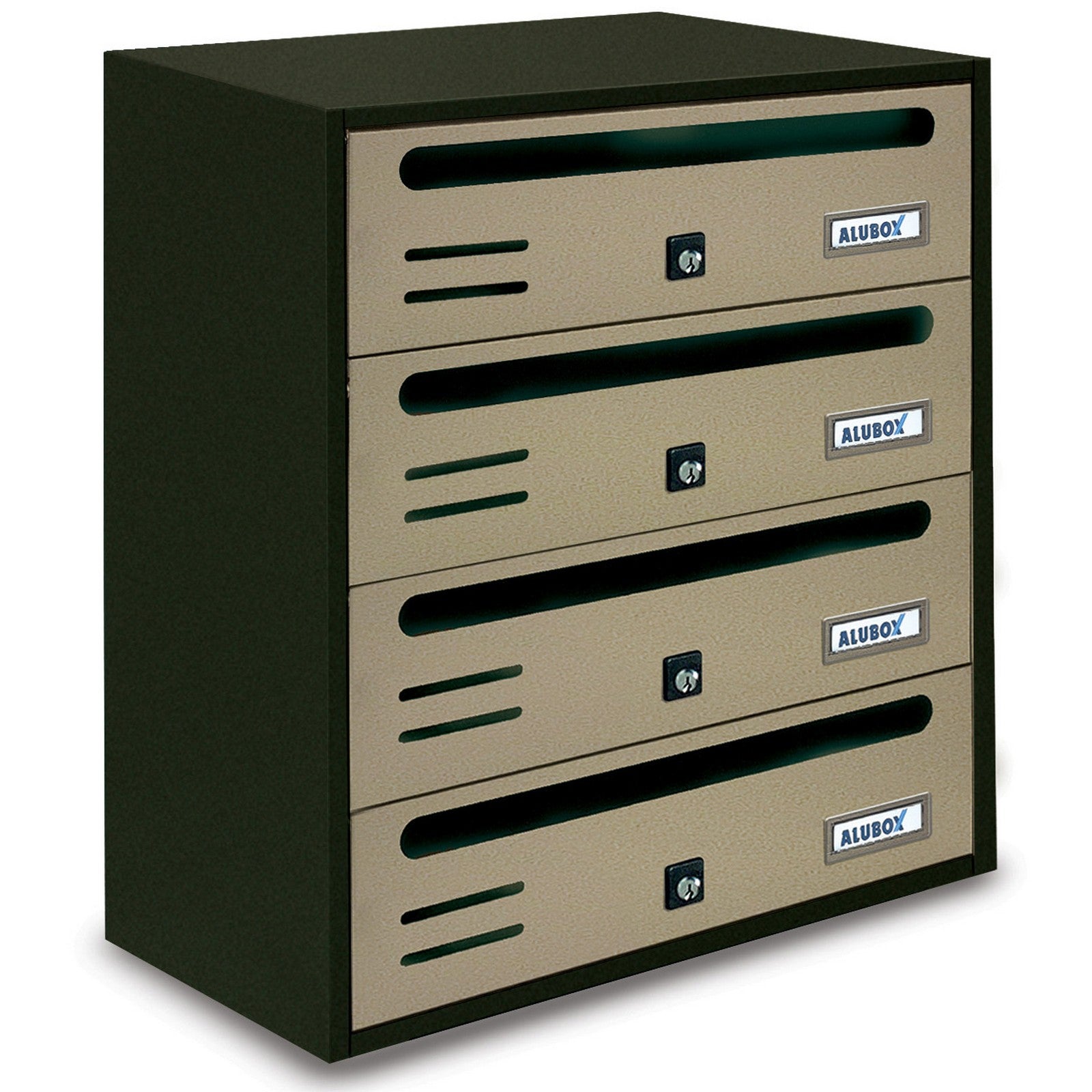 alubox cassetta cubo composto formato rivista a 4 posti sabbia cod:ferx.3743