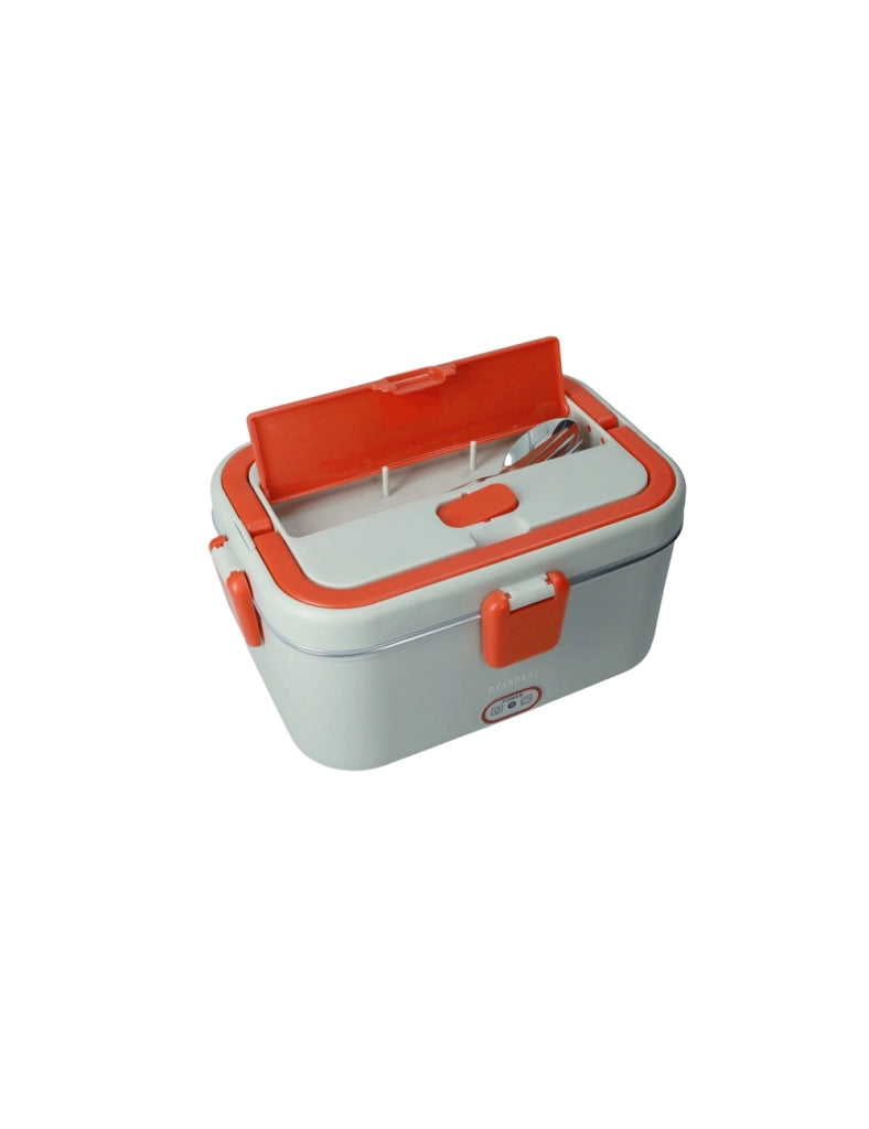 Lunch box termica grigia/rossa c/posate e borsa contenitore inox/pp