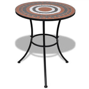 Set da Bistrot 3 pz Piastrelle di Ceramica Terracotta e Bianco 271773