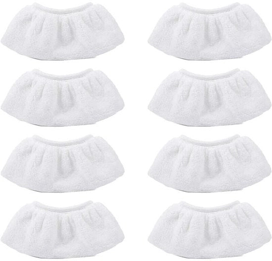 Set di microfibra da stoviglie universale - Pannelli sostitutivi per aspirapolvere a vapore - Adatti a tutti gli aspirapolvere a vapore portatili - Lavabili - Pannelli sostitutivi riciclabili (8-pack - Bianco)