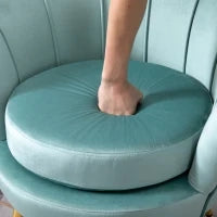 Poltroncina Vintage di Design in Velluto Blu, Poltroncina da Camera con Schienale Alto 76x67x74cm, Verde