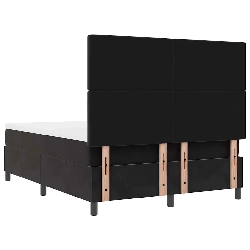 Letto a Sorgente LED con materasso Nero 160 x 200 cm Velluto 3343258