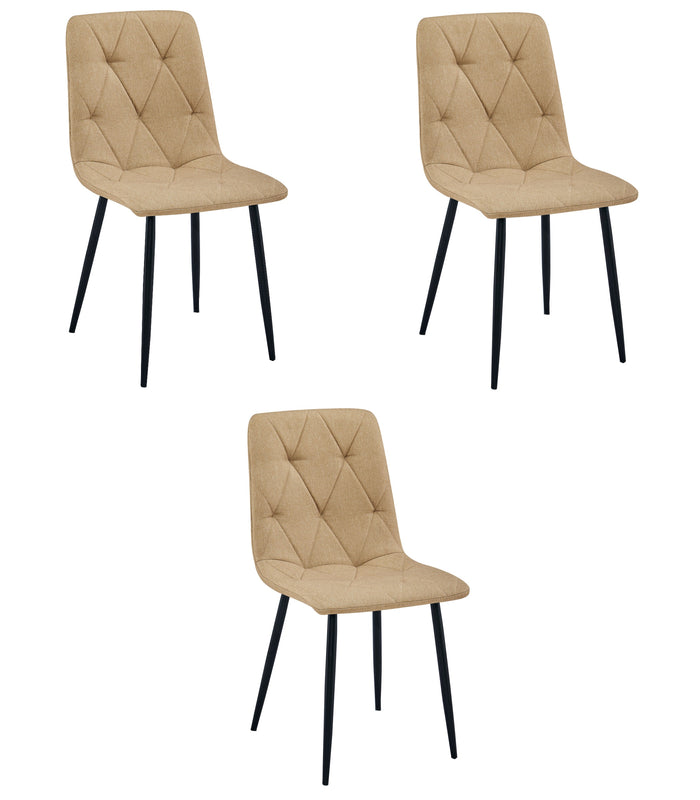 Sedia imbottita VALORA TYRA - Elegante marrone per soggiorno, cucina x 3