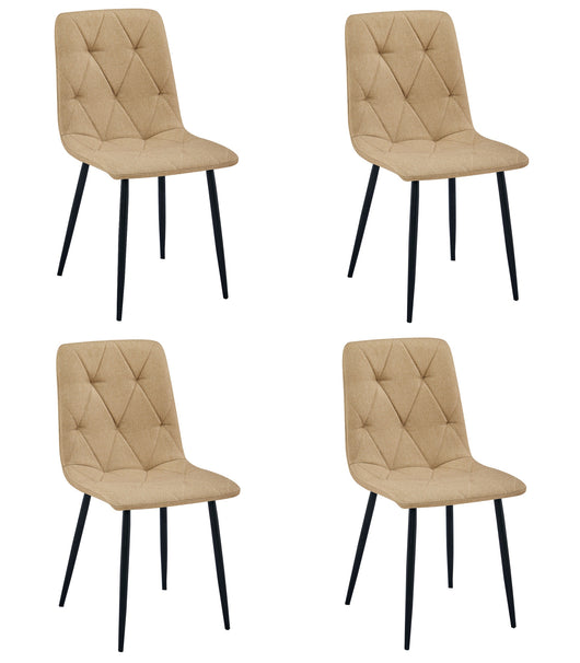 Sedia imbottita VALORA TYRA - Elegante tessuto marrone per soggiorno, cucina, sala da pranzo x4