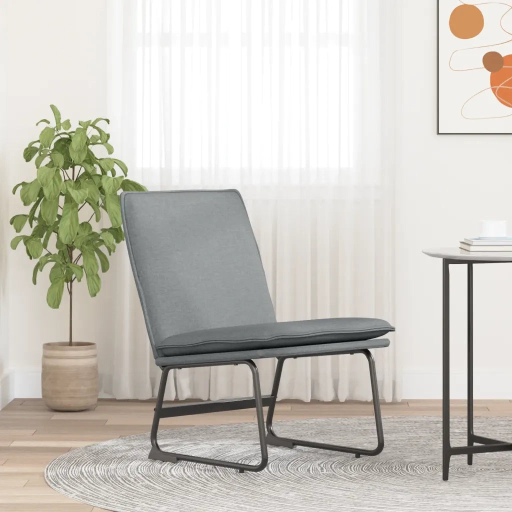 Sedia Lounge Grigio Chiaro 52x75x76 cm in Tessuto cod mxl 5592