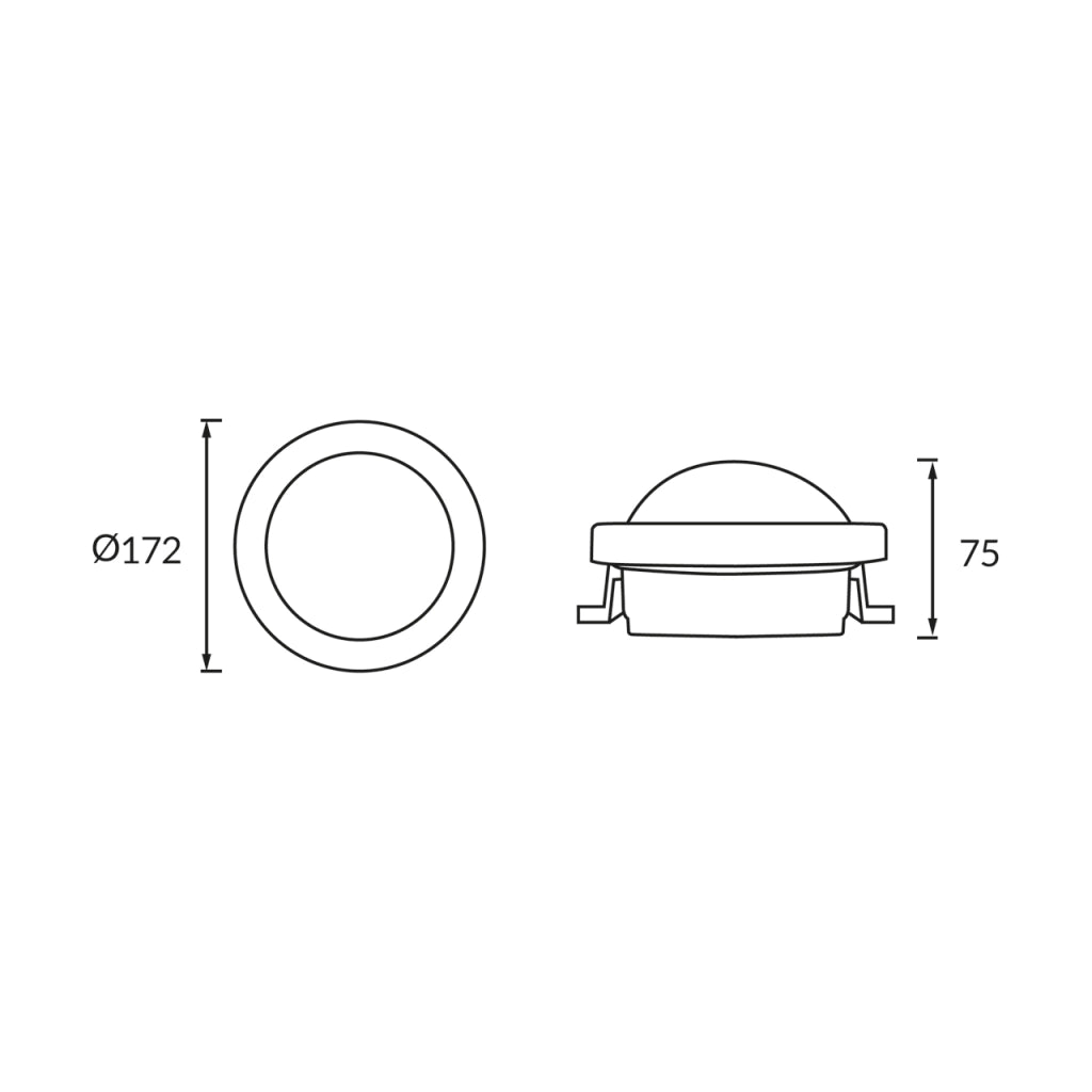 Plafoniera esterna IP65 rotonda Ø17 bianca 6W 4000K