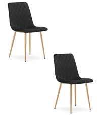 Sedia VALORA TURIN - Eleganti sedie da pranzo in velluto nero x 2