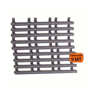 KIT CREMAGLIERA 9 MT METRI UNIVERSALE CANCELLO SCORREVOLE NYLON PLASTICA