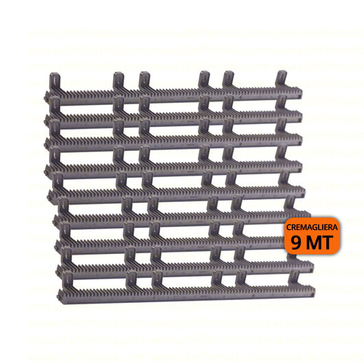 KIT CREMAGLIERA 9 MT METRI UNIVERSALE CANCELLO SCORREVOLE NYLON PLASTICA