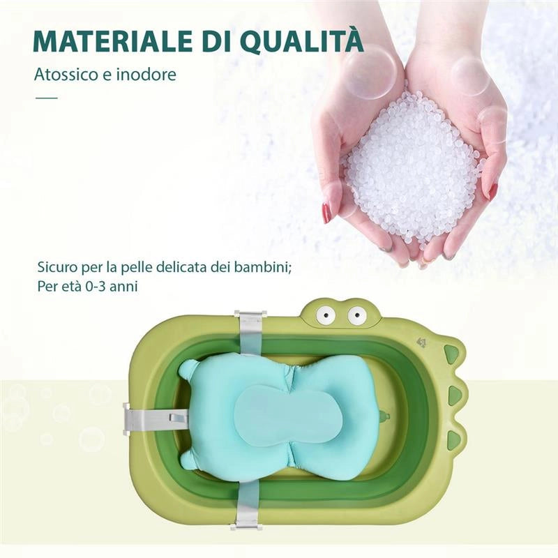 VASCHETTA BAGNETTO PIEGHEVOLE PER BAMBINI 0-3 ANNI - VERDE