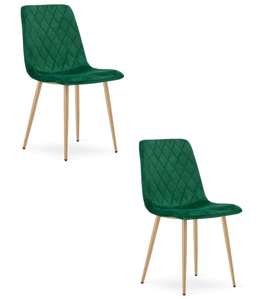 Sedia VALORA TURIN - Imbottita in velluto verde scuro x 2