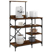 Mobile da Cucina Rovere Fumo 90x40x132 cm Multistrato e Metallocod mxl 113469