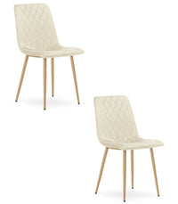 VALORA TURIN Sedia in velluto - Beige chiaro x 2